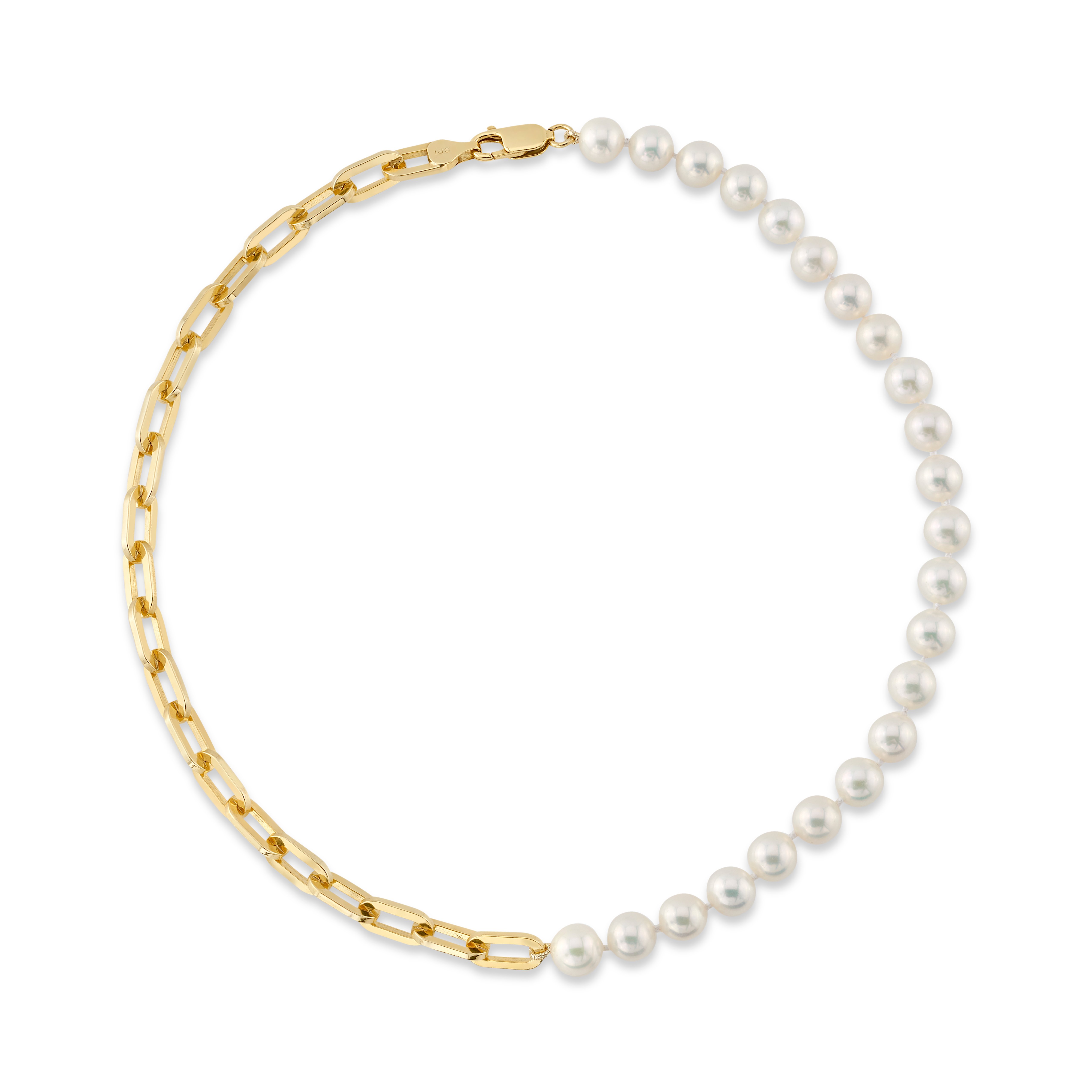 7mm White Freshwater Oscar Pearl & Chain Necklace