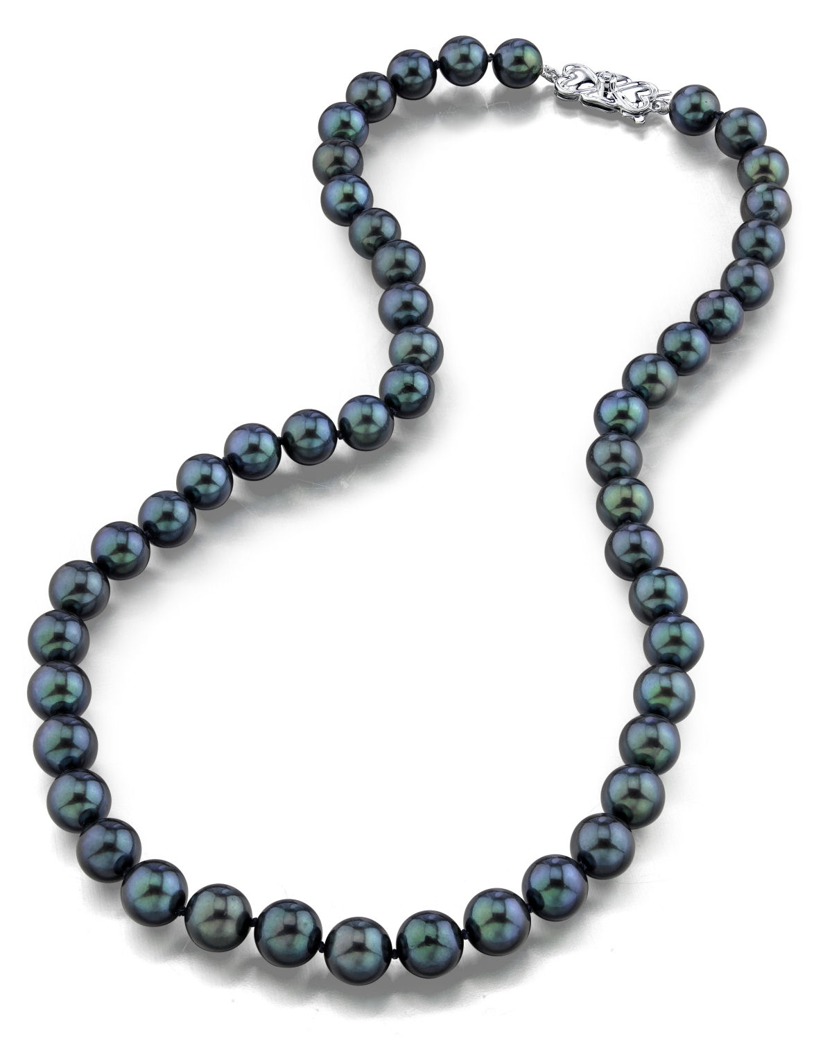 8.5-9.0mm Japanese Akoya Black Pearl Necklace - AA+ Quality