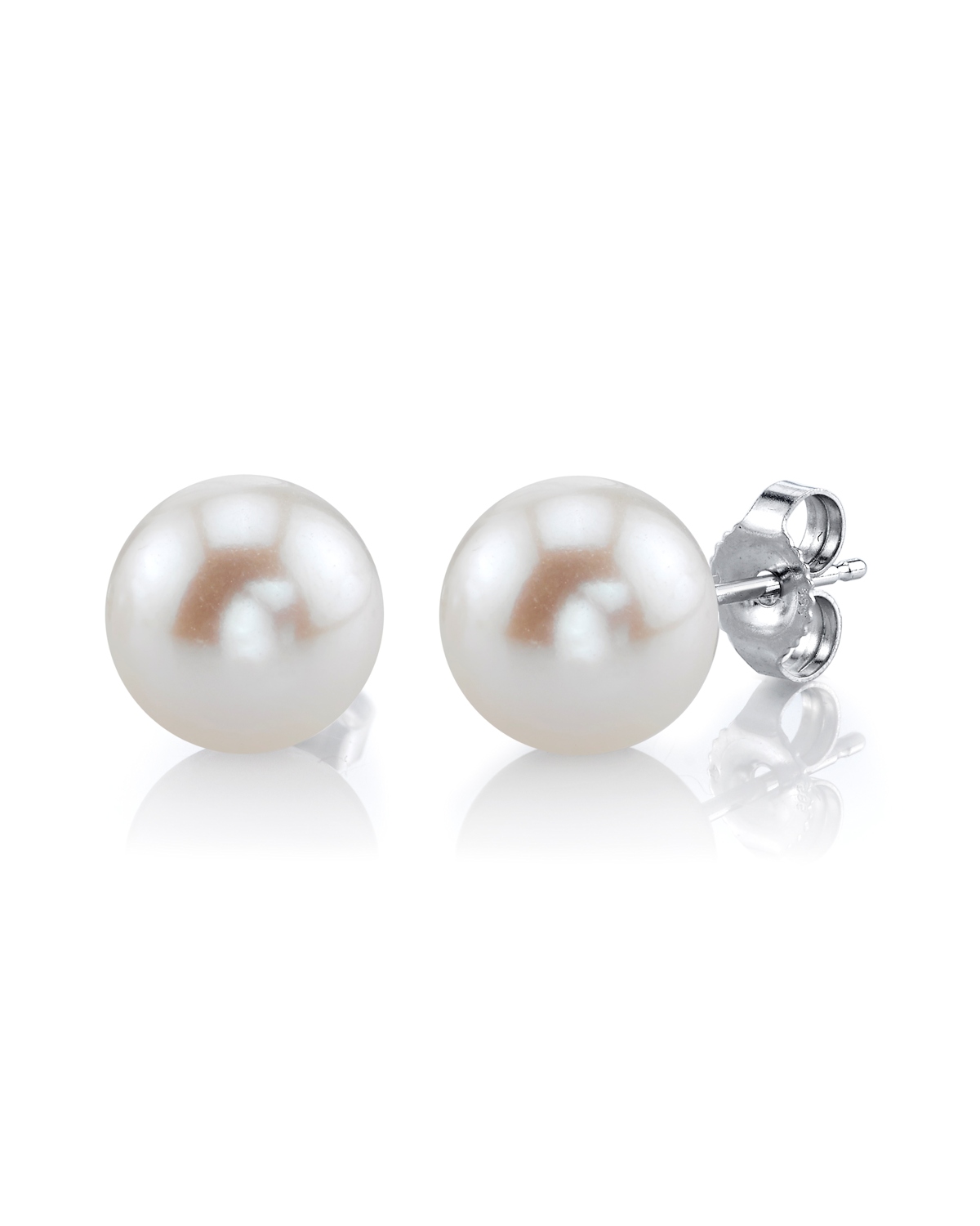 8mm White Freshwater Pearl Stud Earrings