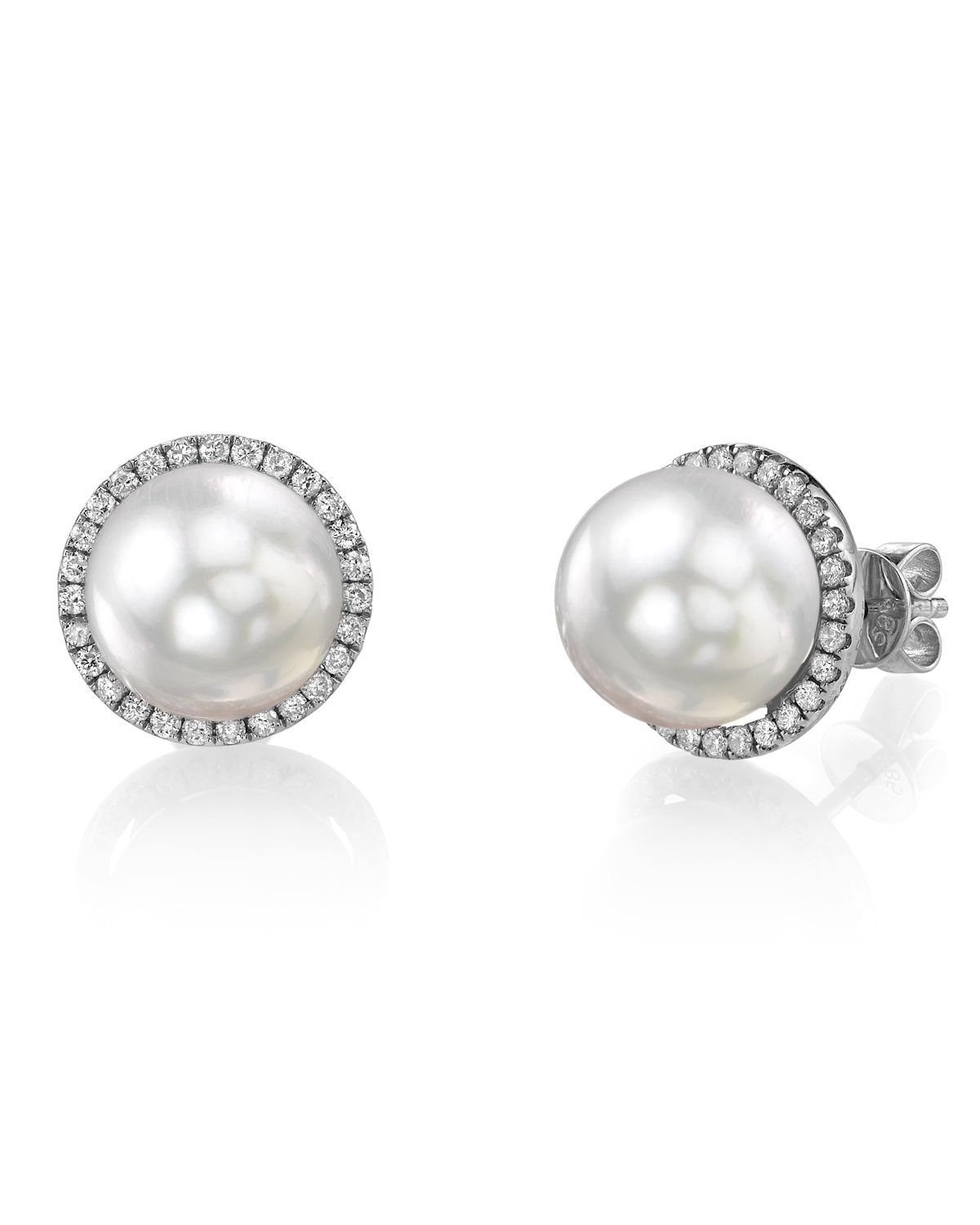 White South Sea Pearl & Diamond Celia Earrings