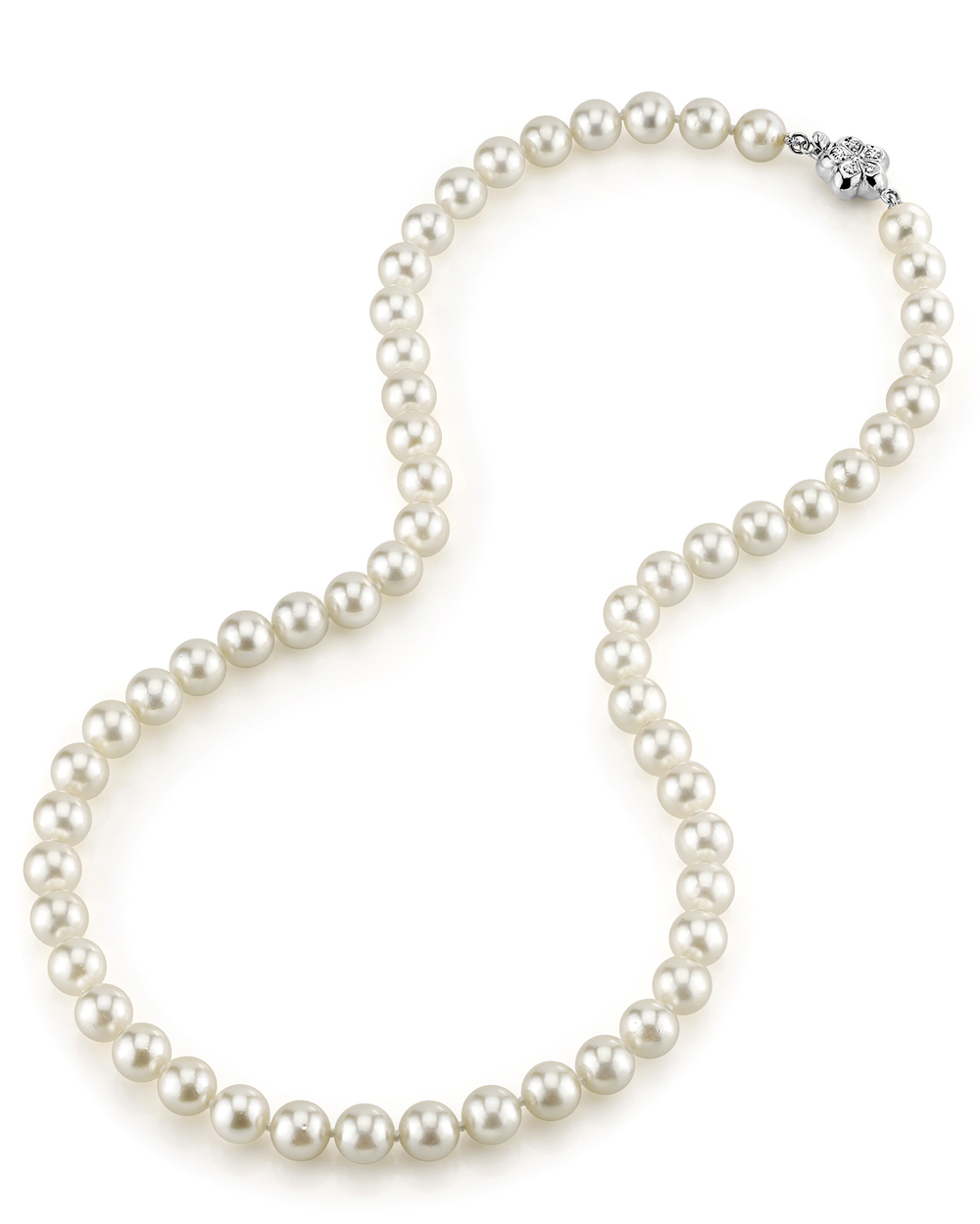 7.0-7.5mm Japanese Akoya White Pearl Necklace - AAA Quality