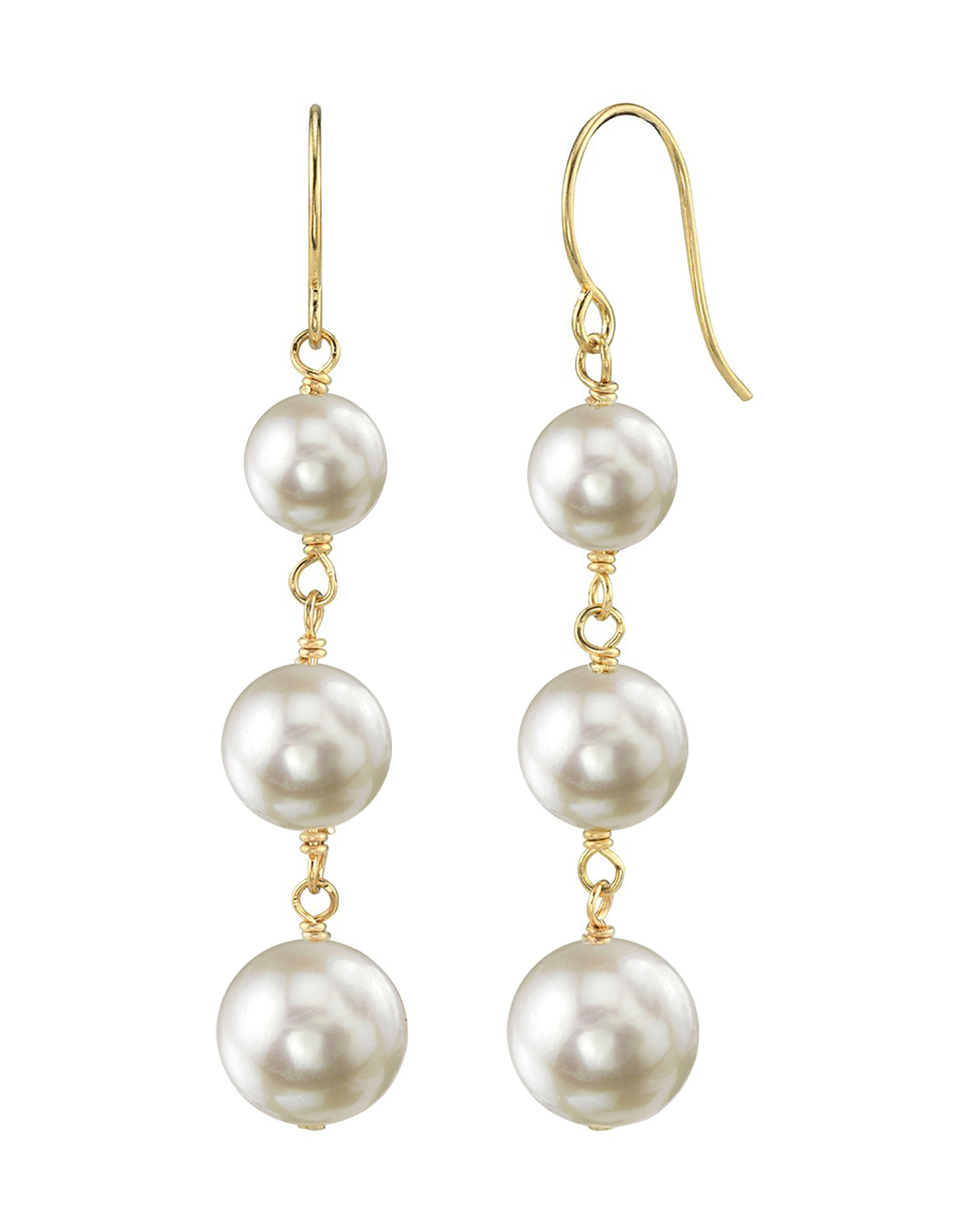 White Akoya Pearl Triple Earrings