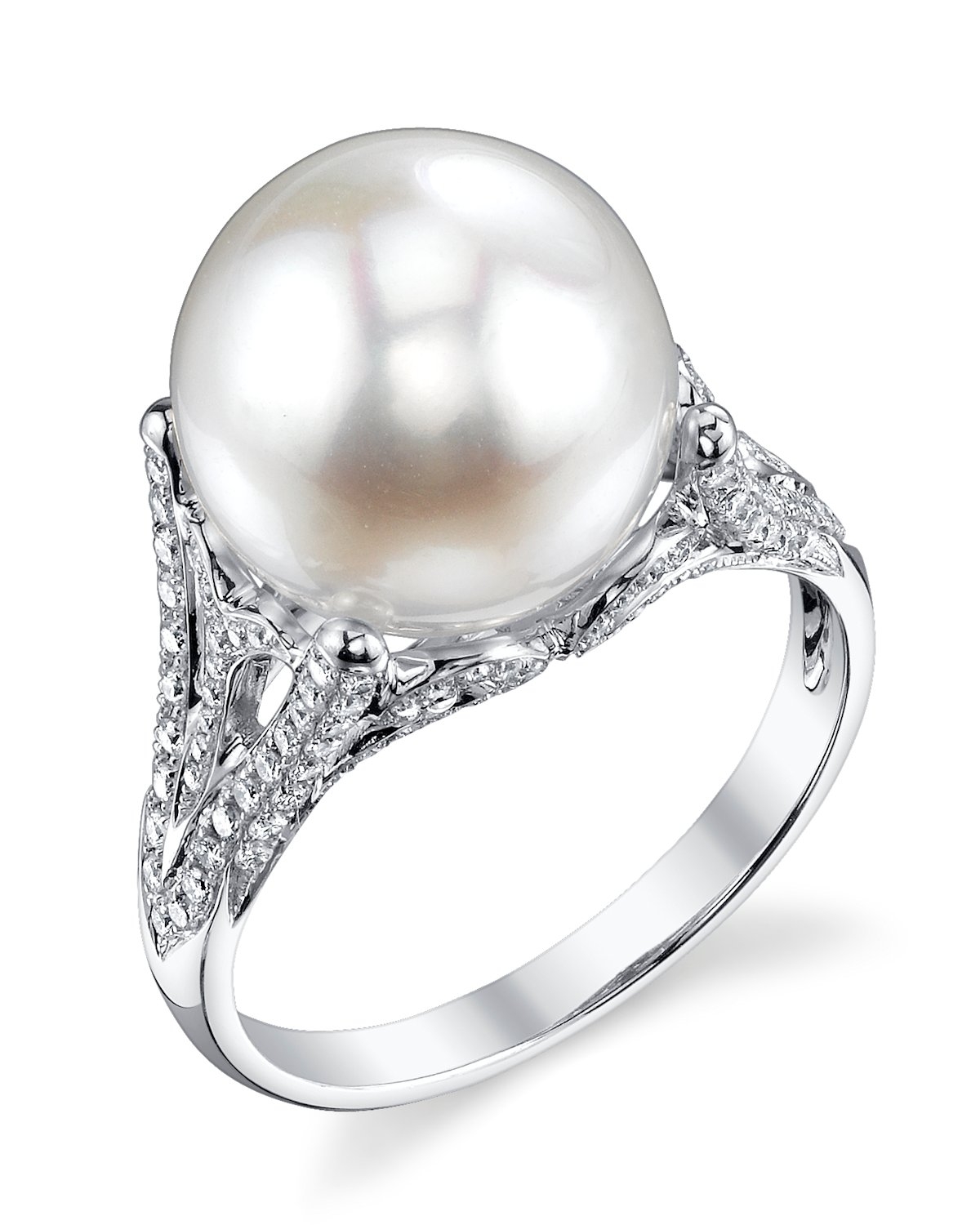 Buy White South Sea Pearl & Diamond Gabriella Ring for $ 1,659 - The ...