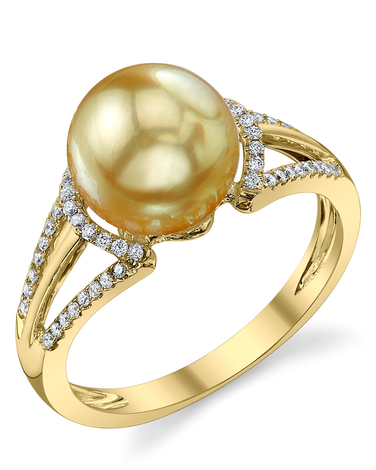 Buy Golden Pearl & Diamond Destiny Ring for $ 819 - The Pearl Source