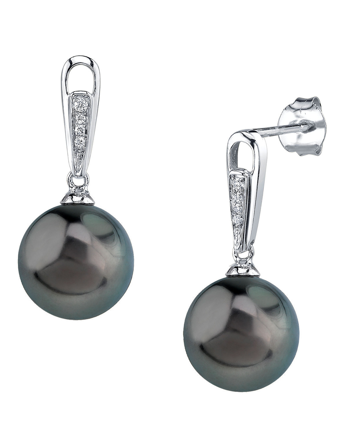 Tahitian South Sea Pearl & Diamond Bailey Earrings