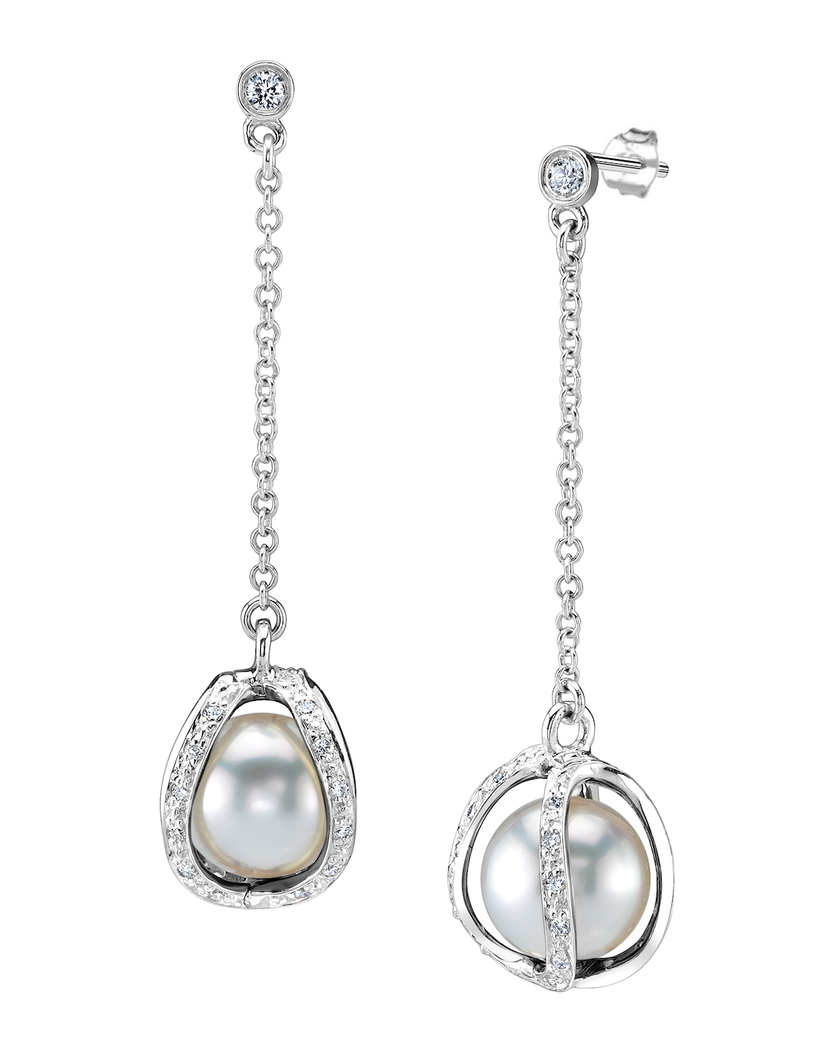 White South Sea Pearl & Diamond Marlo Earrings