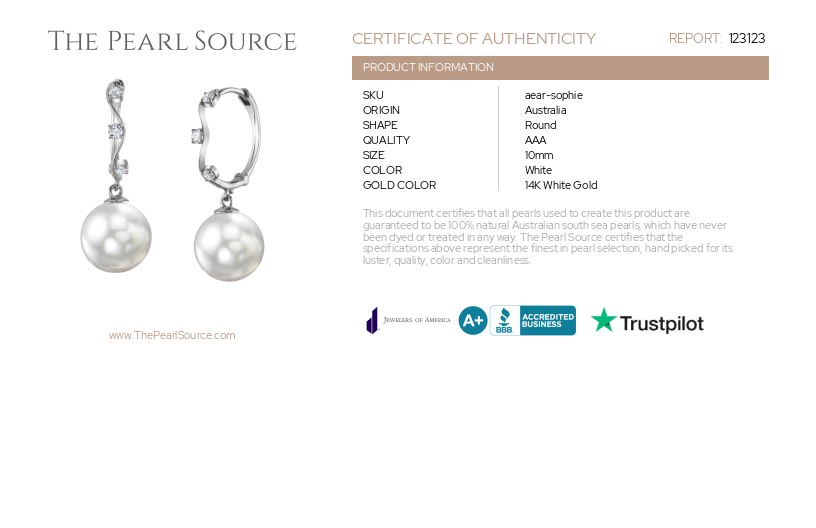 White South Sea Pearl & Diamond Hoop Sophie Earrings